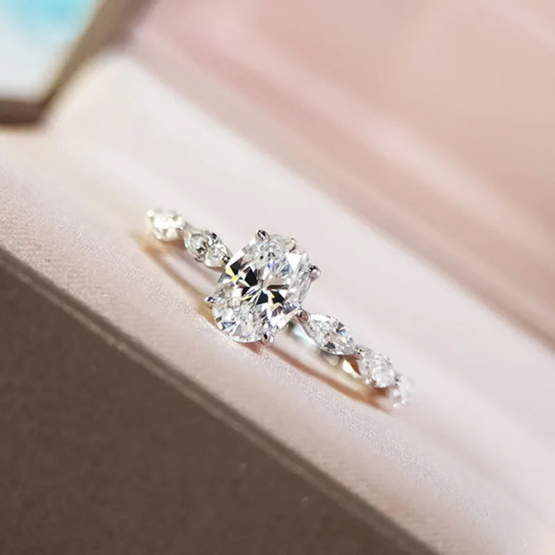EFLAVOUR™ Dainty Women Engagement Rings AAA Cubic Zircon