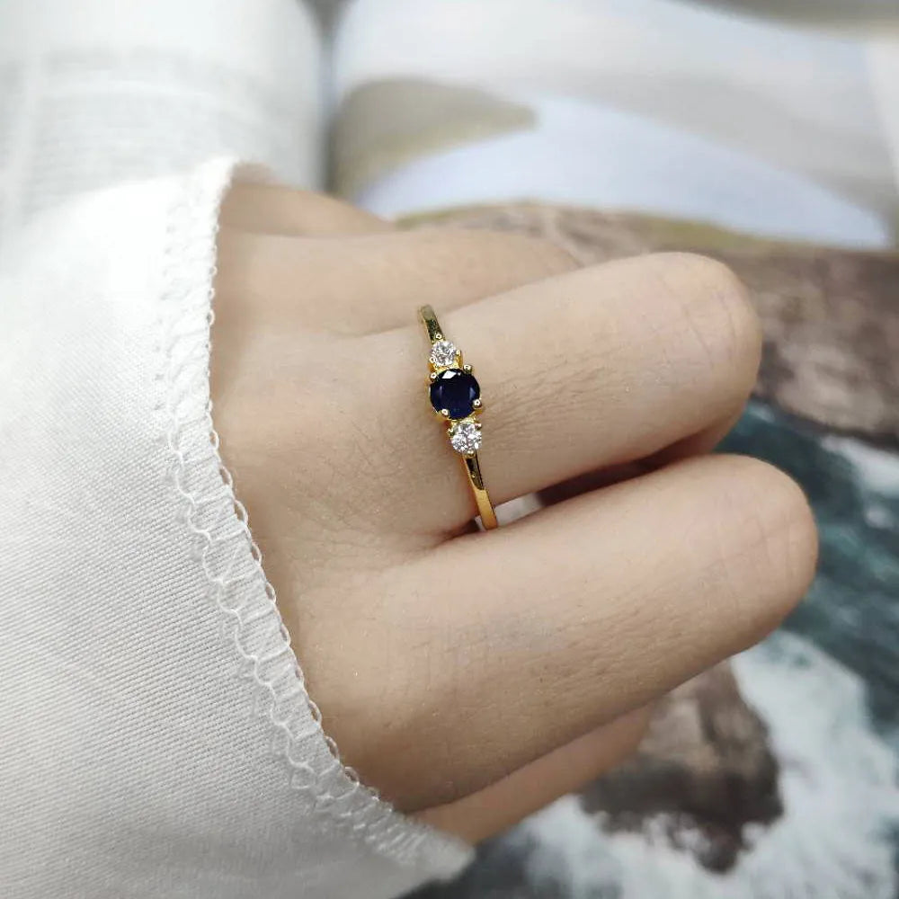 EFLAVOUR™ Dainty Slim Wedding Ring Set in Light Gold