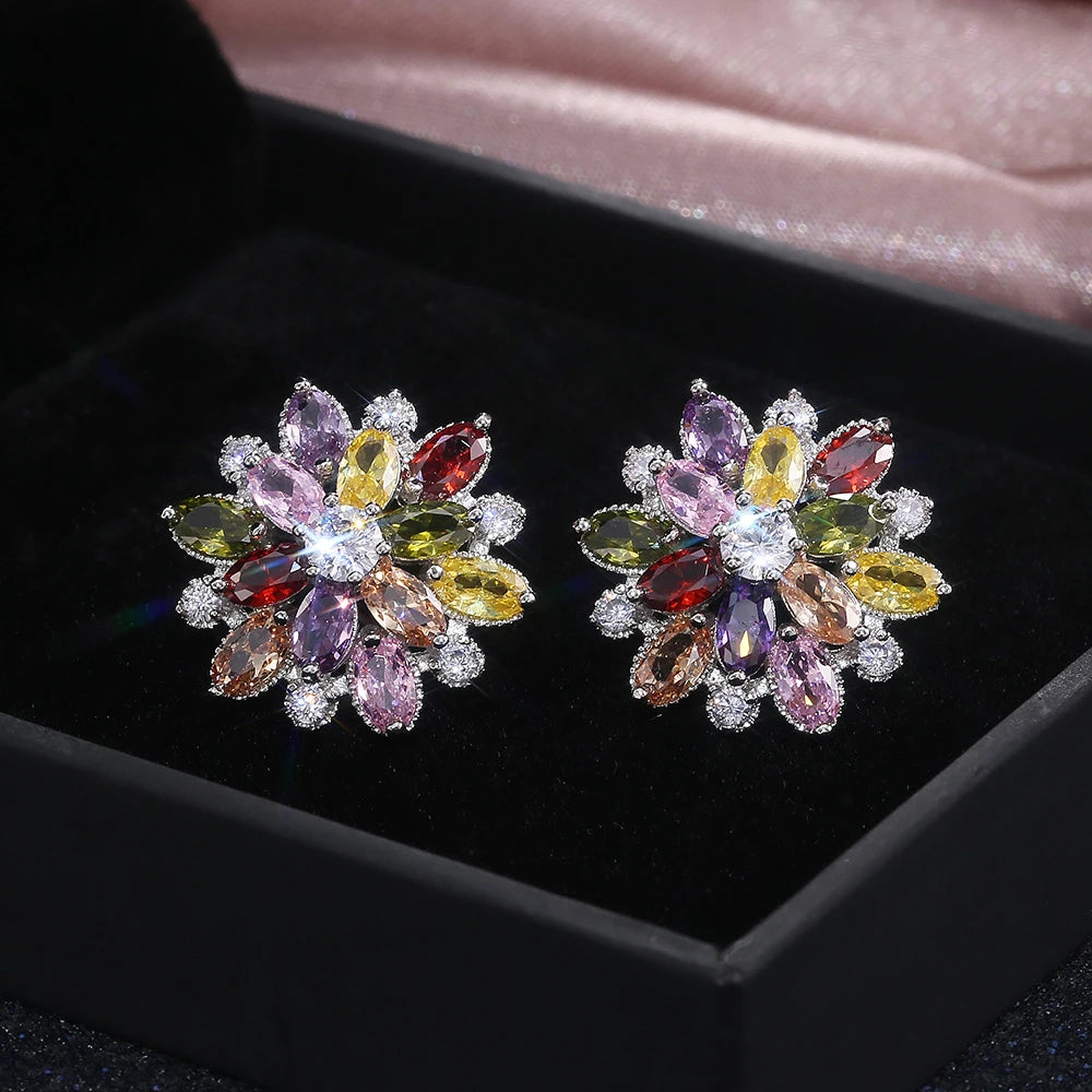 EFLAVOUR™ Gorgeous Double Layer Flower Women Stud Earring