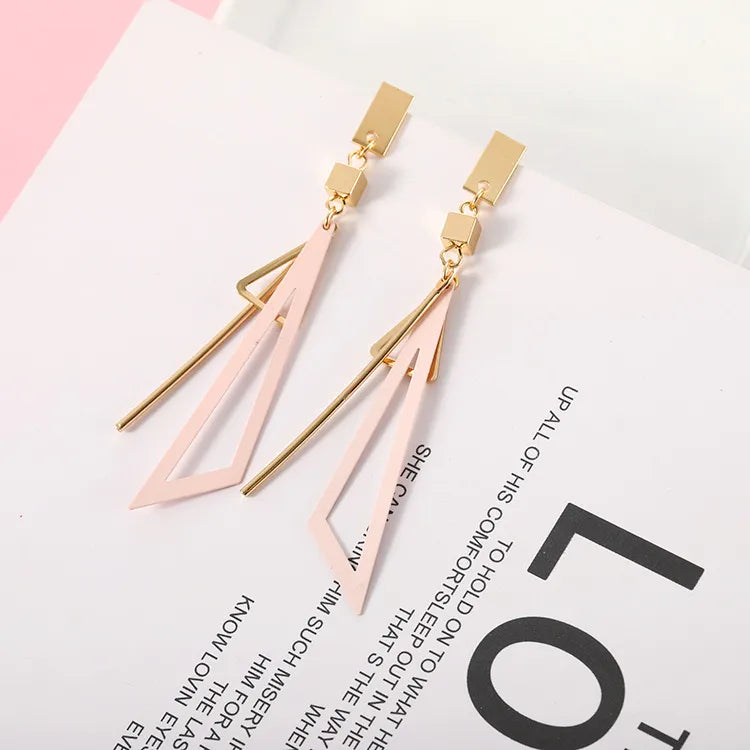 EFLAVOUR™ Geometric Triangle Tassel Dangle Drop Earrings