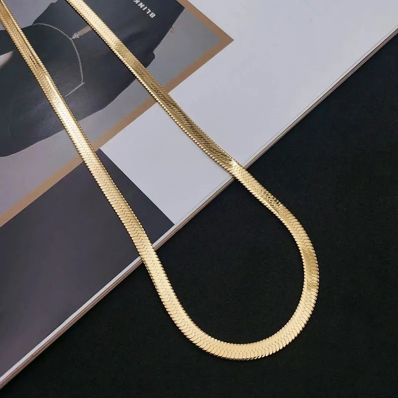 EFLAVOUR™ Gold 4MM Flat chain Necklace