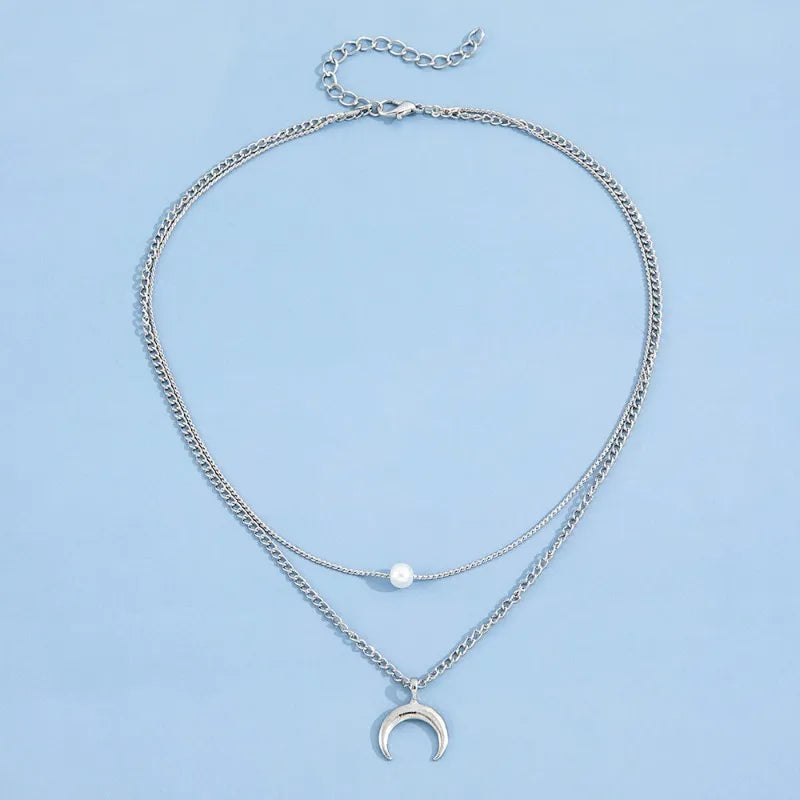 EFLAVOUR™ New Cold Wind Crescent Pendant Double Layer