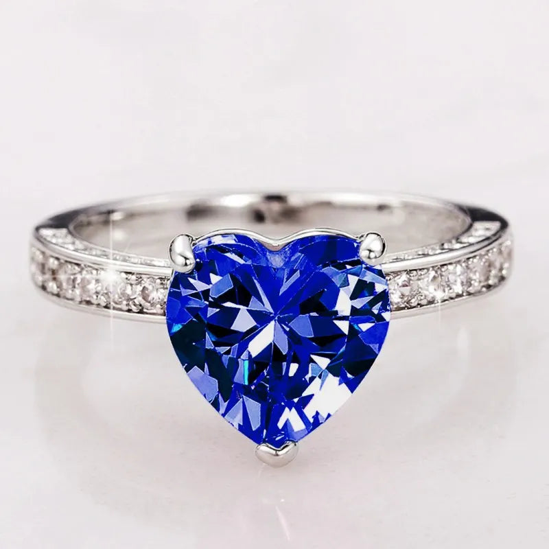 EFLAVOUR™ Colorful Heart Cubic Zirconia Rings
