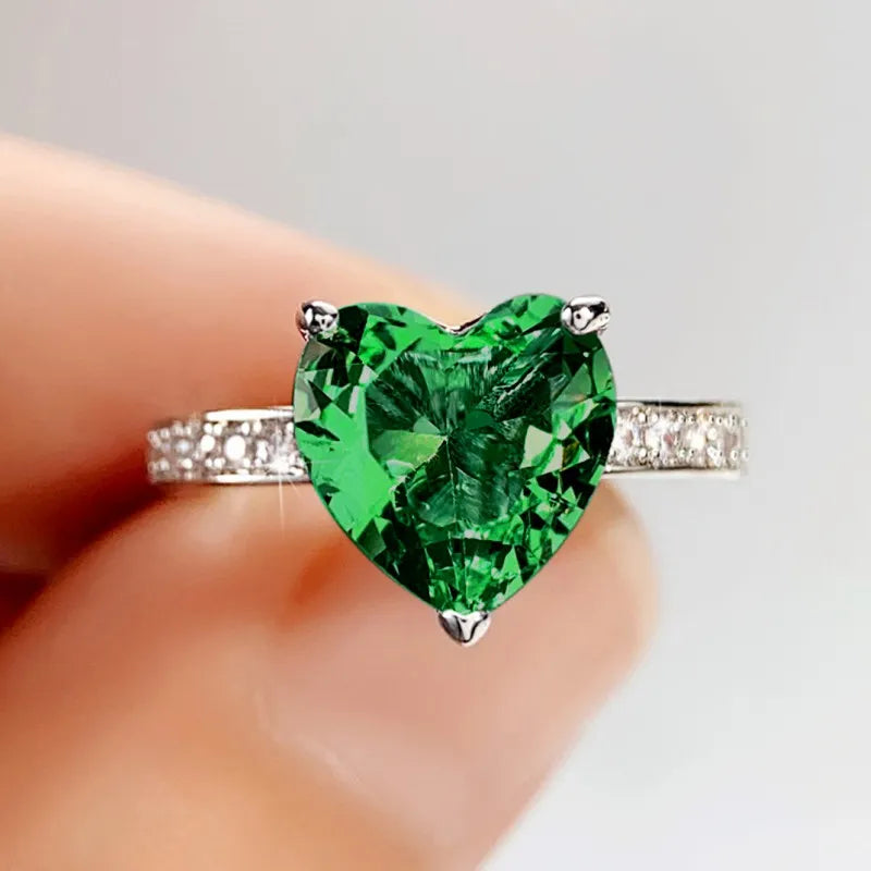 EFLAVOUR™ Colorful Heart Cubic Zirconia Rings