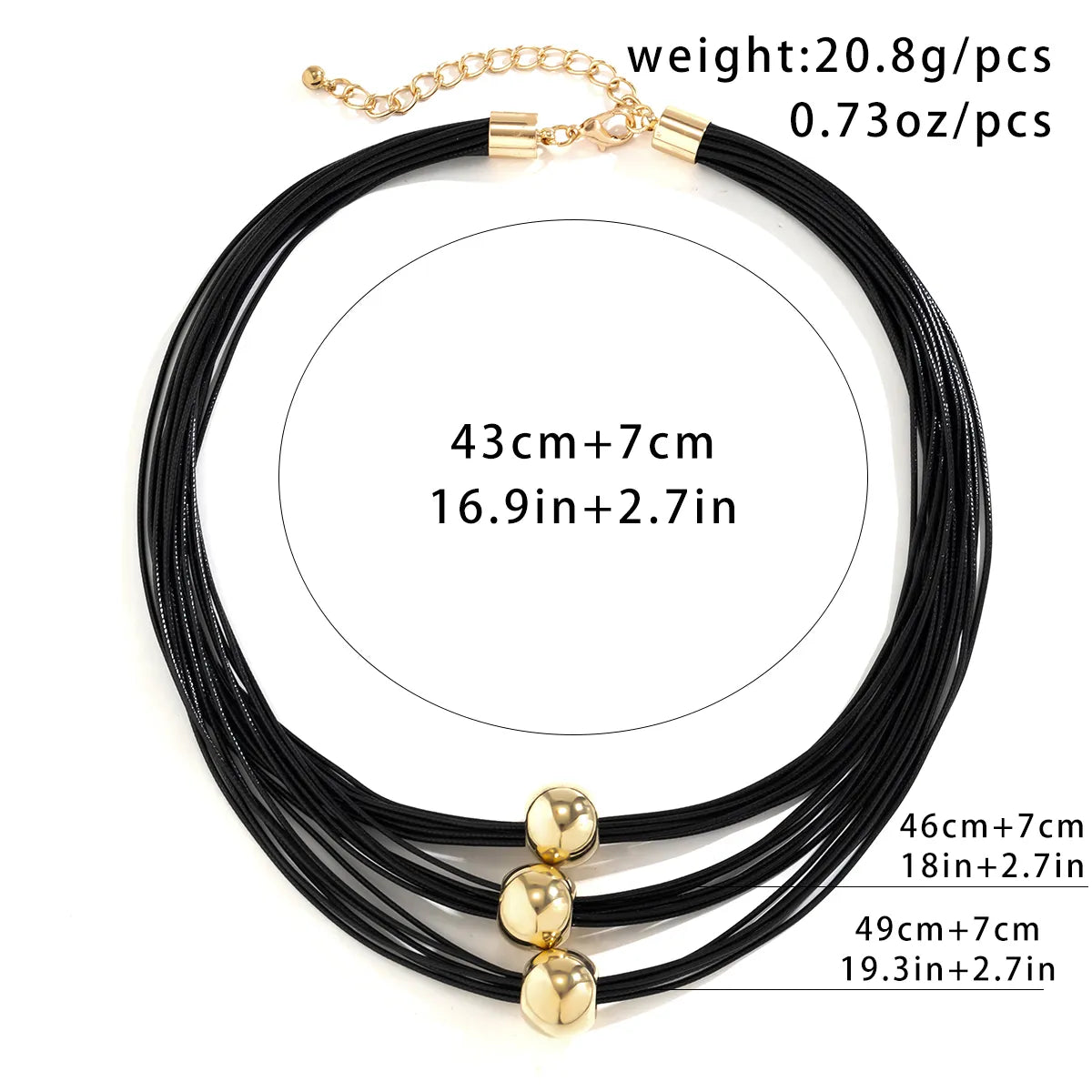 EFLAVOUR™ Punk Multilayer Wax Cord Rope Chain